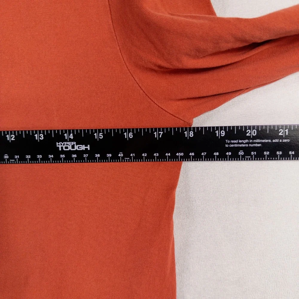 Garnet Hill Tunic Dress Sz 8 Orange Organic Cotton Jersey Knit 3/4 Sleeve Casual - Picture 5 of 8